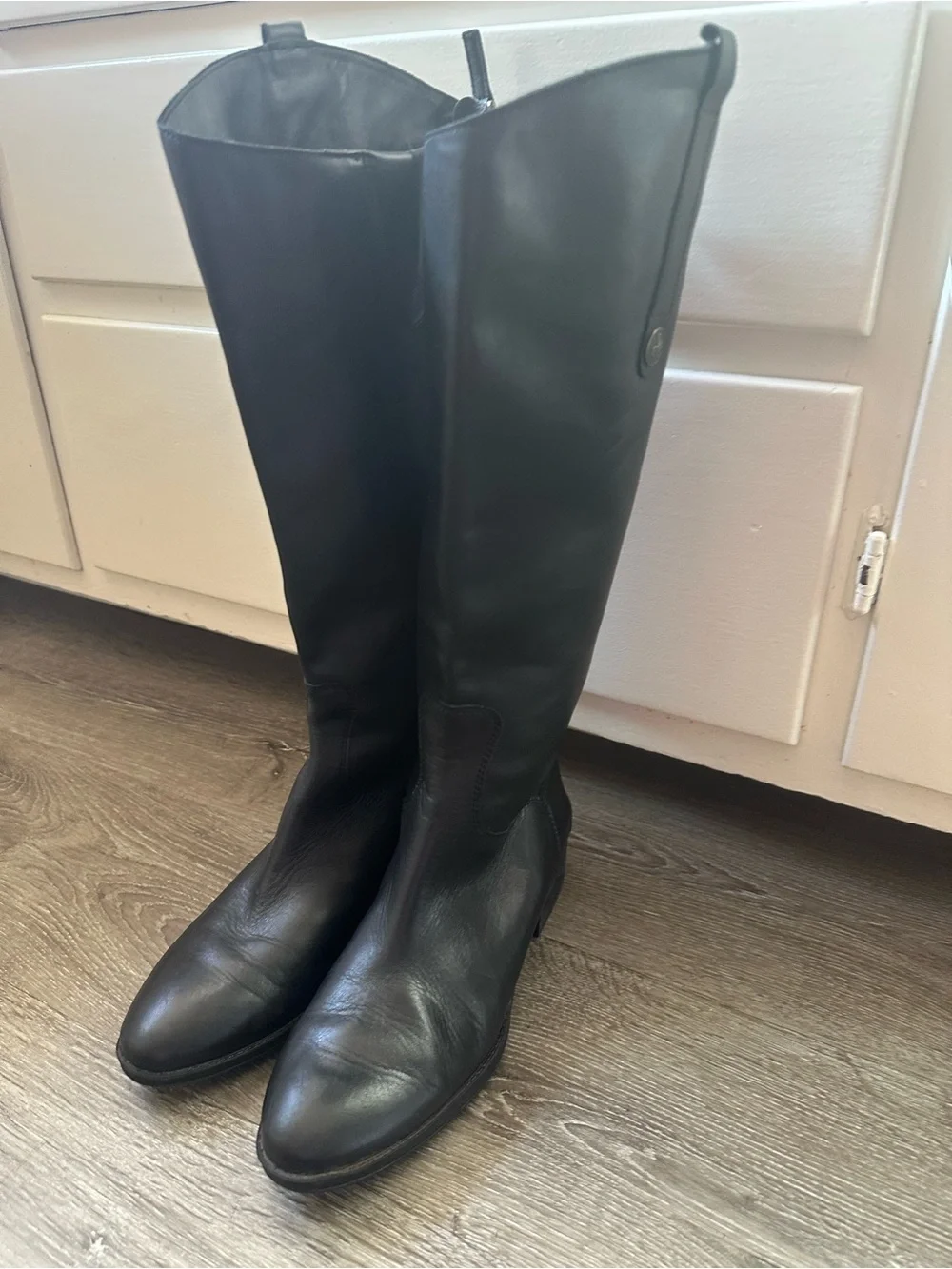 Sam Edelman Black Leather Tall Riding Boots